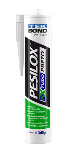 Cola Pu Preto Silicone Multiuso Pesilox Fixa Tudo Tekbond