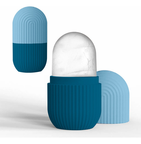 Rodillo De Silicón Para Masaje Facial Con Hielo Diler Reutilizable Y Suave Ideal Para Cerrar Poros Reducir Inflamación Y Refrescar La Piel Uso Diario En Rutina De Skincare Color Azul