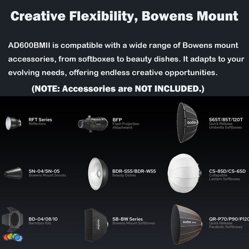 Flash Godox Ad600bm Ii Para Exteriores, 600 W, Soporte Bowen
