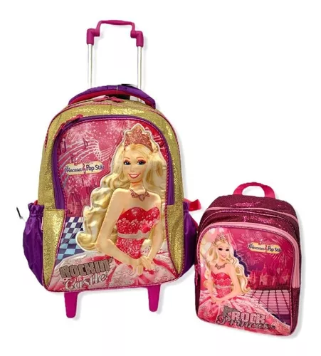 Mochila escolar Barbie A Princesa E A Pop Star Sestini no Shoptime