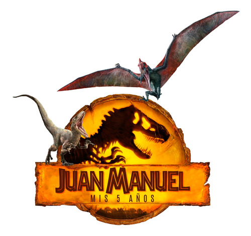 Logo Digital Jurassic World Dominio Personalizado Con Nombre
