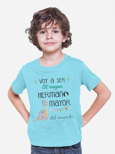 Polera Hermano Mayor Y Dinosaurio Estampado