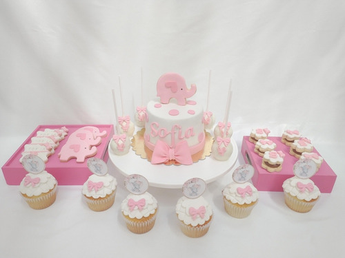 Torta Baby Shower Minitortas Cupcakes Cookies Candy Bar