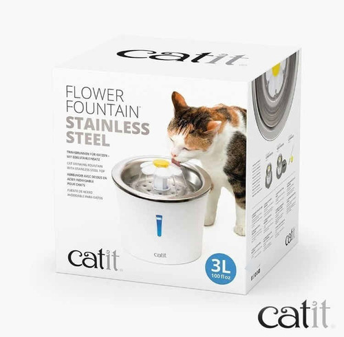 Fuente De Agua Acero Inox Led P/gatos Catit 3lts Beb/autom