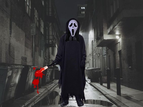 Mascara Premium con capucha El Grito Scream Color ghostface