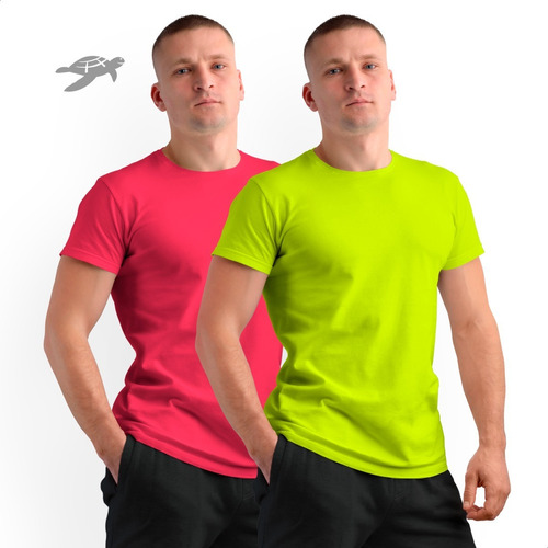 Kit 2 Camisetas Básica Masculina Neon Dryfit Malha Fria Fit