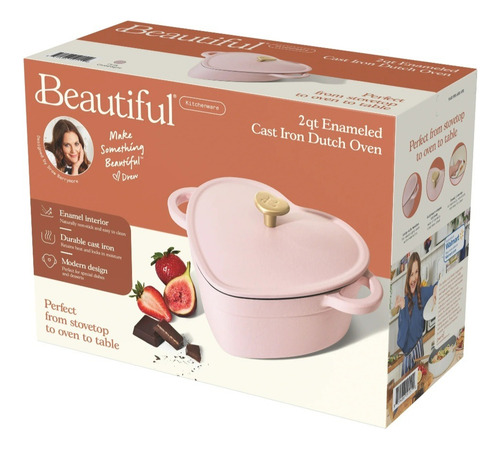 Olla Holandés Beautiful By Drew Hierro Fundido Rosa 1.90lts Rosa