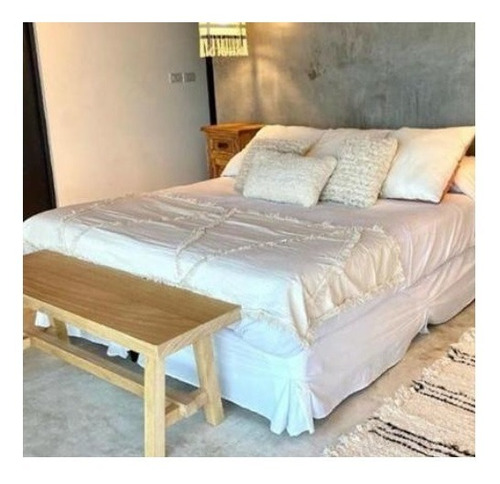 Pie De Cama De Tusor Grueso Con Flecos 200 Cms