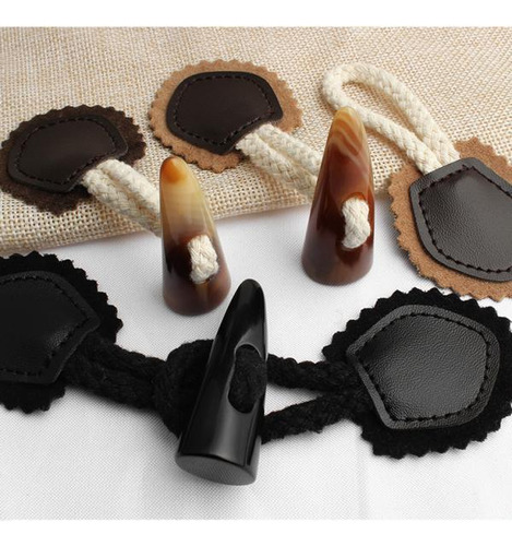 2 X 4 Pares De Coser-en Toggles Con Botón Marrón Marrón