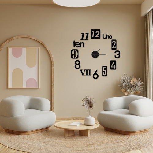 Reloj Madera Pared - Deco - Home - #arthur- 75 X 75 Cm