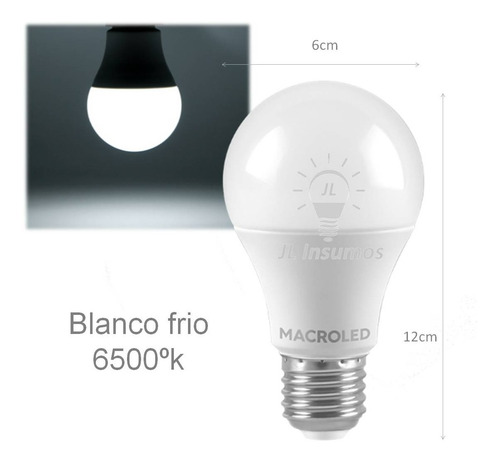 Imagen 3 de 4 de Pack 10 Lampara Led 15w E27 Luz Fria Equivalente 100w