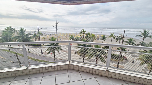 Frente Para O Mar, 2 Dormitórios, Suíte, Ampla Sacada, Garagem, R$ 520 Mil, Ocian, Em Praia Grande - (ap1375).