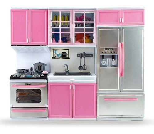 Cocina Para Barbies Luz Y Sonido Con Accesorios Envio Rapido