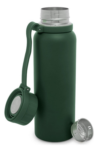 Garrafa Térmica Lyor De Aço Inox Explorer Verde