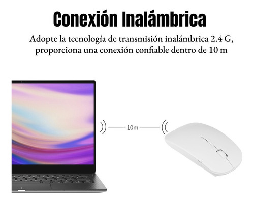 Imagen 3 de 9 de Mouse Inalámbrico Portátil Y Silencioso Con 4 Botones 2.4g