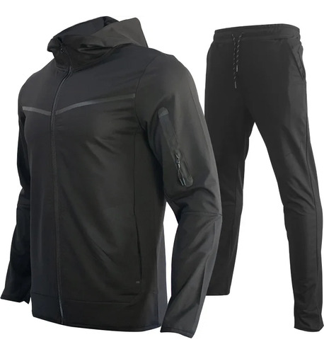 Conjunto De Chaqueta Y Pantalones Casuales Con Capucha Para
