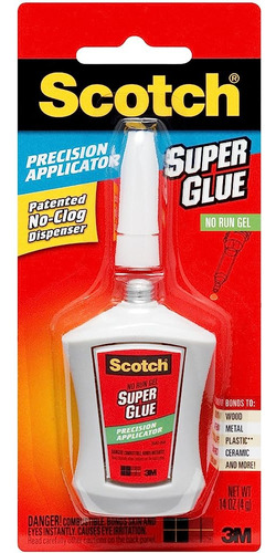 Scotch Ad125 Super Glue Gel, Aplicador De Precisión, 0.14 Oz