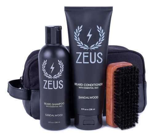 Zeus Kit De Lavado De Barba Con Bolsa De Aseo De Viaje, Cham