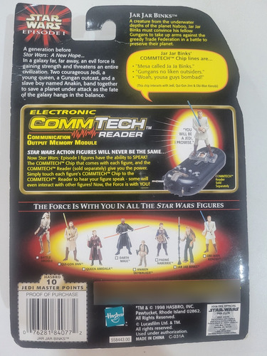 Star Wars Episódio 1 Jar Jar Binks Hasbro 1998 Lacrado