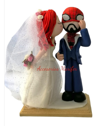 Muñequitos Para Boda  Del Hombre Araña (cake Toppers) 