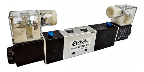Válvula Solenoide 5/3 Vias Centro Fechado 24v Ø1/4 - Rigel
