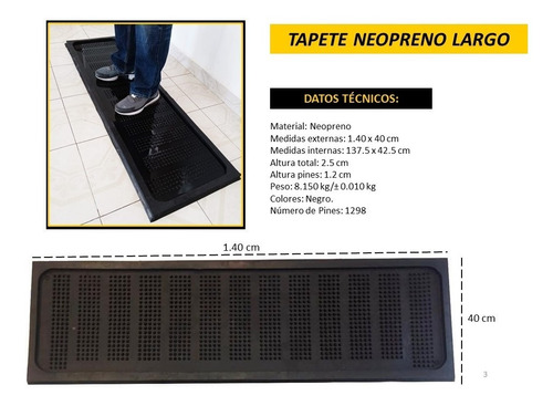 Imagen 1 de 5 de Tapete Sanitizante Grande Largo De Neopreno 1.40 X 45 Cm