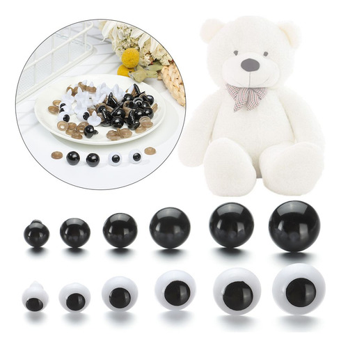 Ojos De Plástico Para Hacer Muñecas, Manualidades, Blanco Y