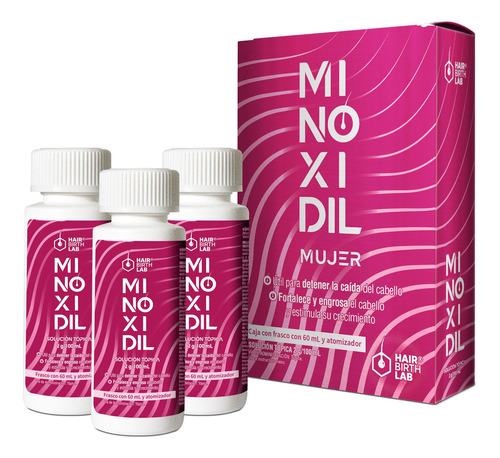 Minoxidil Mujer Hair Birth Lab 60 Ml 3 Pack