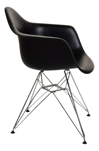 Sillon Eames Base Cromada Pack 2 Unid Outlet Asiento Negro
