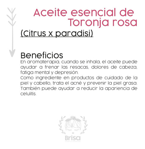 Imagen 2 de 7 de Aceite Esencial Toronja Rosa 10 Ml Aceites Esenciales