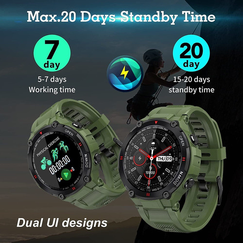 .. Reloj Inteligente Táctico Militar For Android Ios