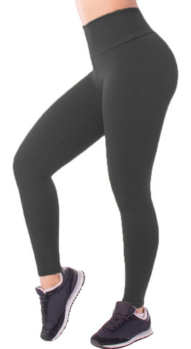 Imagem 2 de 7 de Kit 3 Calças Legging Fitness Feminina Cós Alto Suplex Básica