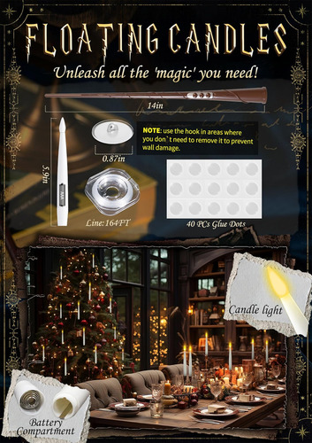 Velas De Árbol De Navidad, 20 Pcs Velas Flotantes Con Magia
