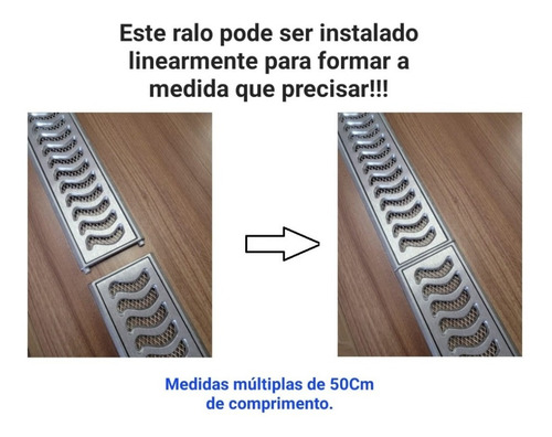 15 Metros Do Ralo Linear 10x50cm Com Tela E Aro De Fixação