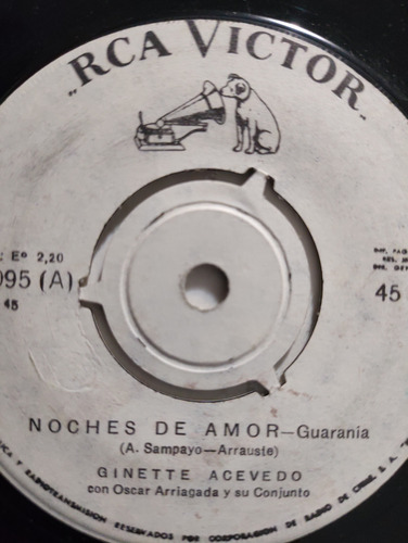 Vinilo Single De Ginette Acevedo Puente Pexoa ( M-15p93 (Usado)