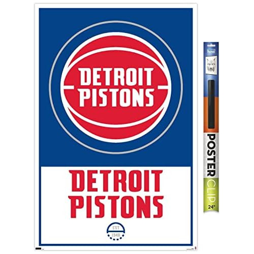 Póster De Pared Del Logotipo De Detroit Pistons De Nba...