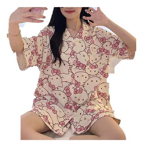 Hermoso Conjunto De Pijama De Estilo Japonés De Hello Kitty