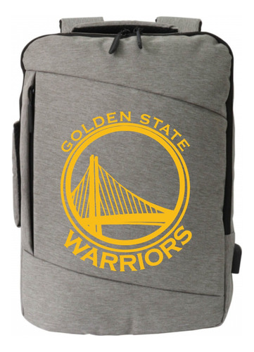 Morral Espalda Golden State Warriror Maleta Portafolio Gris 