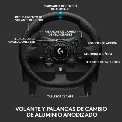 Imagen 6 de 10 de Volante Carreras Logitech G923 Trueforce, Pc / Xbox X|s One