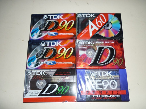 Cassette De Audio Marca Tdk. Pack De 6. 60 Y 90min.