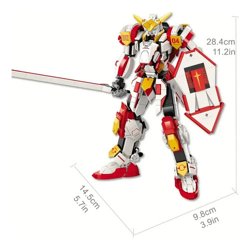 Modelo De Bloque De Construcción War Mecha Robot Fighter