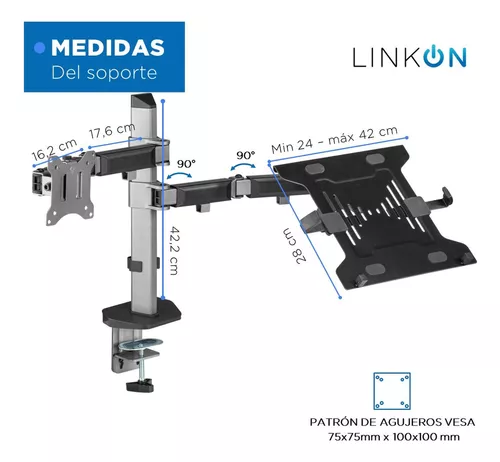 Soporte Brazo Doble Monitor Portatil Linkon Escritorio Lujo