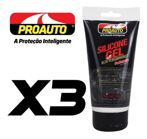 Silicone Em Gel Alta Performance Perfumado Proauto Kit 3 Und
