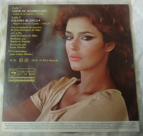 Lucía Mendez Amor De Madrugada Disco Sp 45 Rpm (Usado)