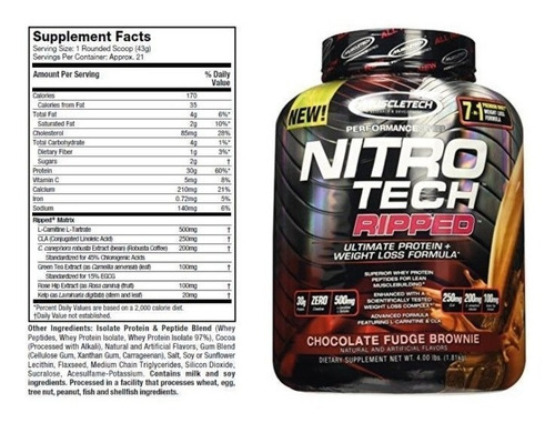 Proteina Muscletech Nitrotech Ripped 4 Libras