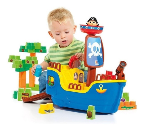 Navio Pirata Blocos De Montar Brinquedo Educativo Baby Land