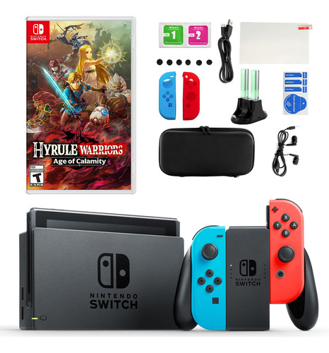 Consola Nintendo Switch Color Neón Con Hyrule Warriors Y