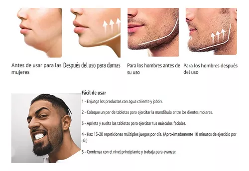 3 Par Ejercitador Mandíbula Jawline Jawzrsize Facial Cuello