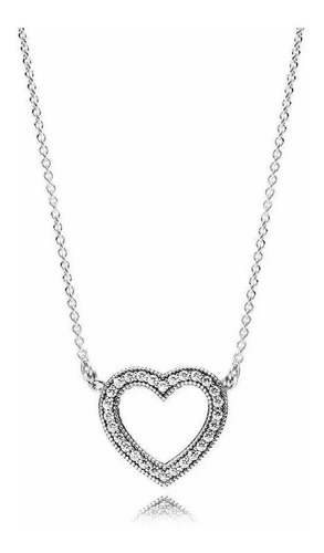 Collar Pandora Corazón Con Circonitas Original Pave