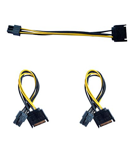 Oomiak 3 Pack Sata 15 Pin Hombre A 6 Pin Female Pci Express